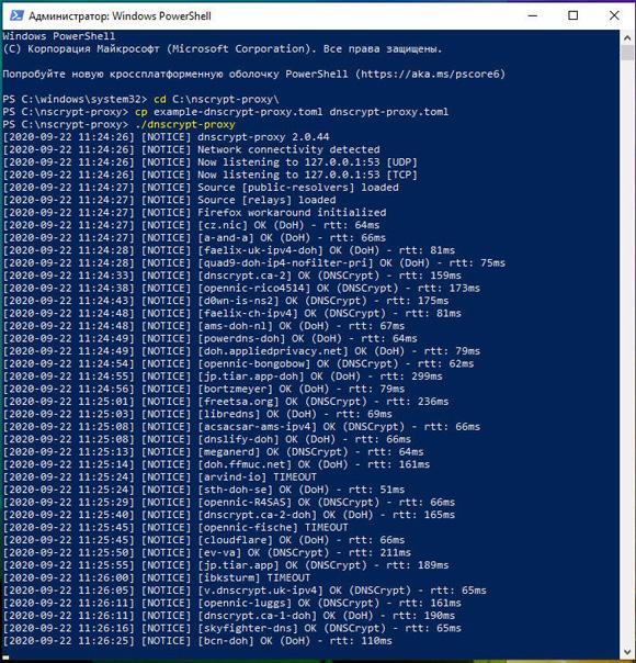 Проверка nscrypt-proxy DNS серверов с шифрованием Проверка nscrypt-proxy DNS серверов с шифрованием